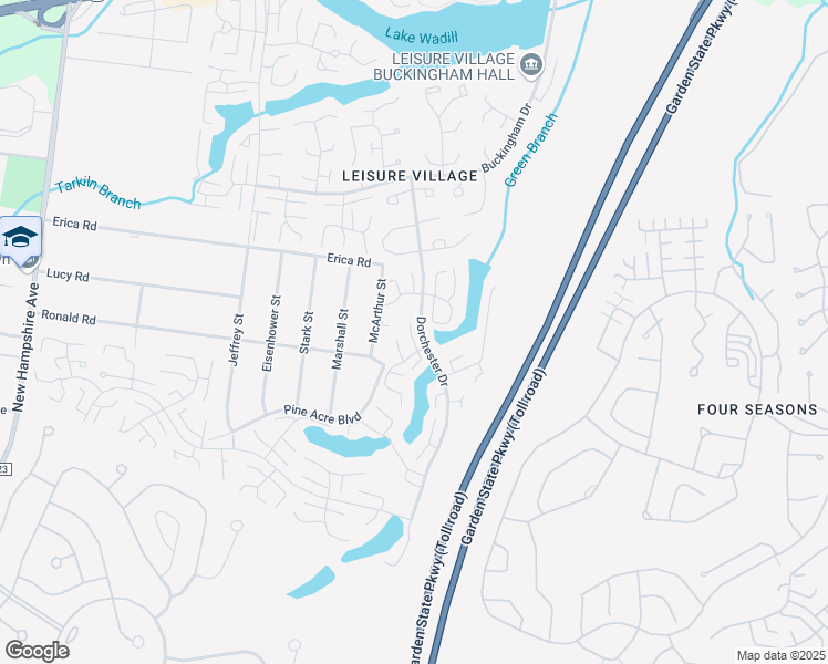 map of restaurants, bars, coffee shops, grocery stores, and more near 313D Dorchester Drive in Lakewood Township