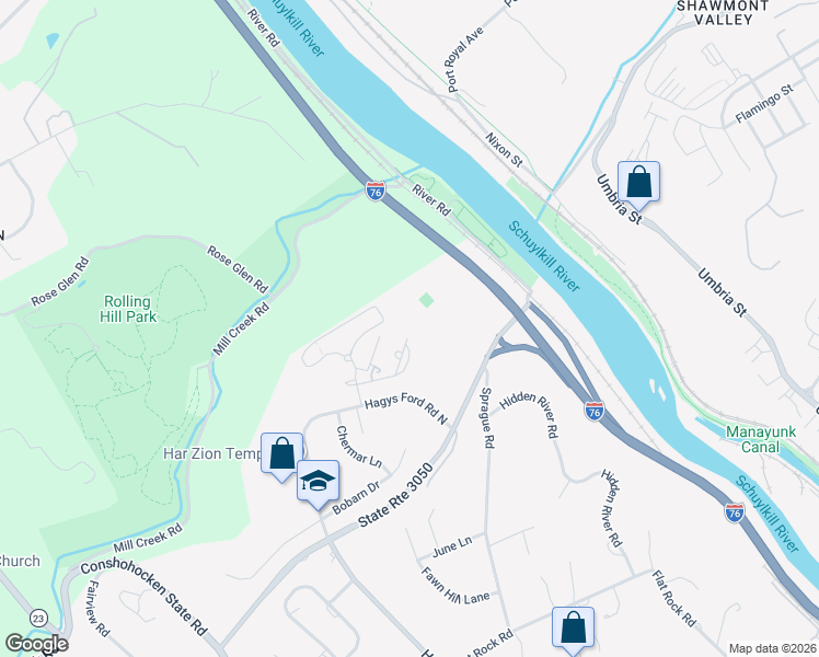 map of restaurants, bars, coffee shops, grocery stores, and more near in Montgomery County