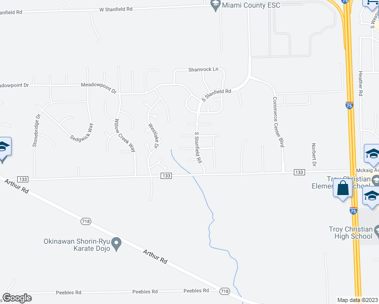 map of restaurants, bars, coffee shops, grocery stores, and more near 2320 Girard Lane West in Troy