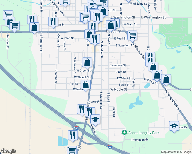 map of restaurants, bars, coffee shops, grocery stores, and more near 122 West Walnut Street in Lebanon