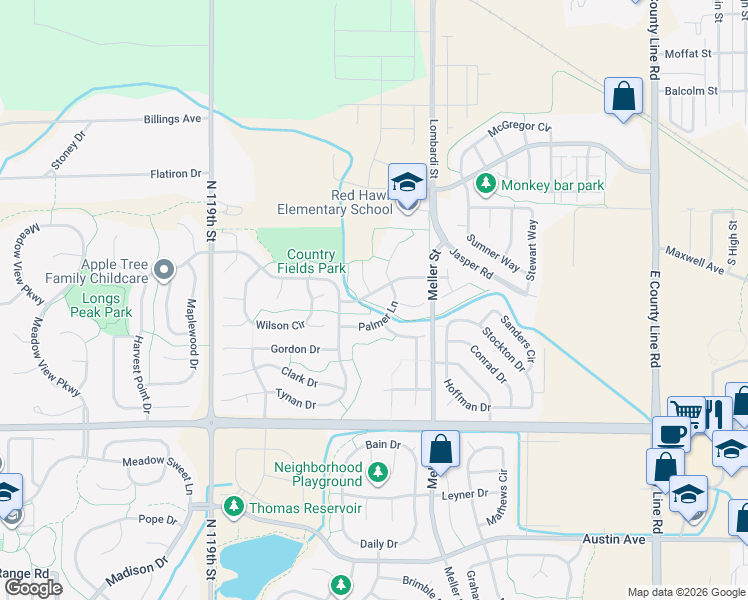 map of restaurants, bars, coffee shops, grocery stores, and more near 1634 Stanley Drive in Erie