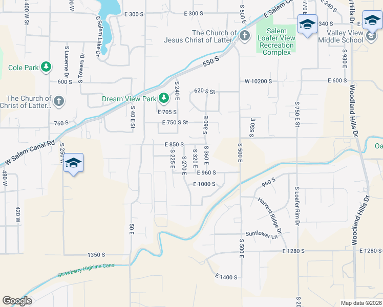 map of restaurants, bars, coffee shops, grocery stores, and more near 886 South 320 East in Salem