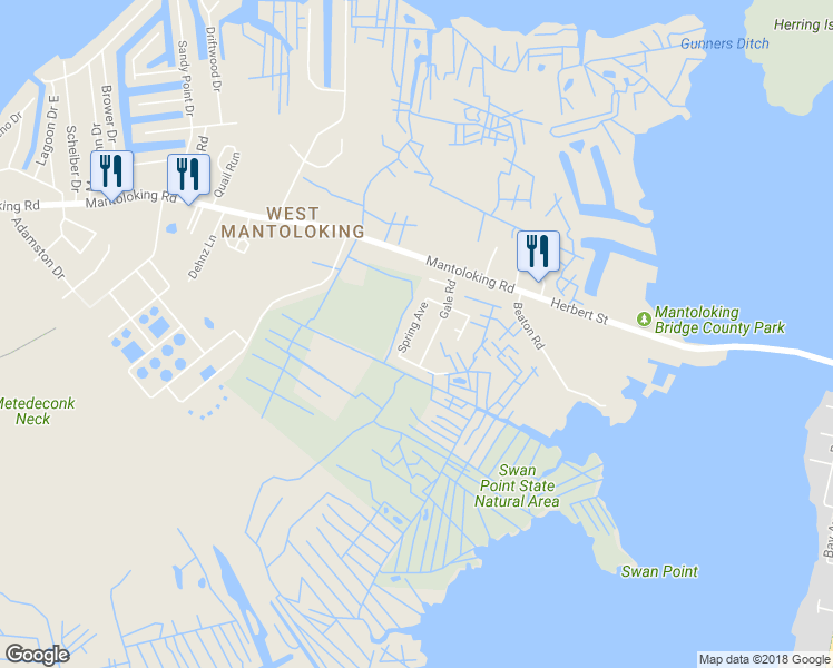 map of restaurants, bars, coffee shops, grocery stores, and more near 27 Spring Avenue in Brick