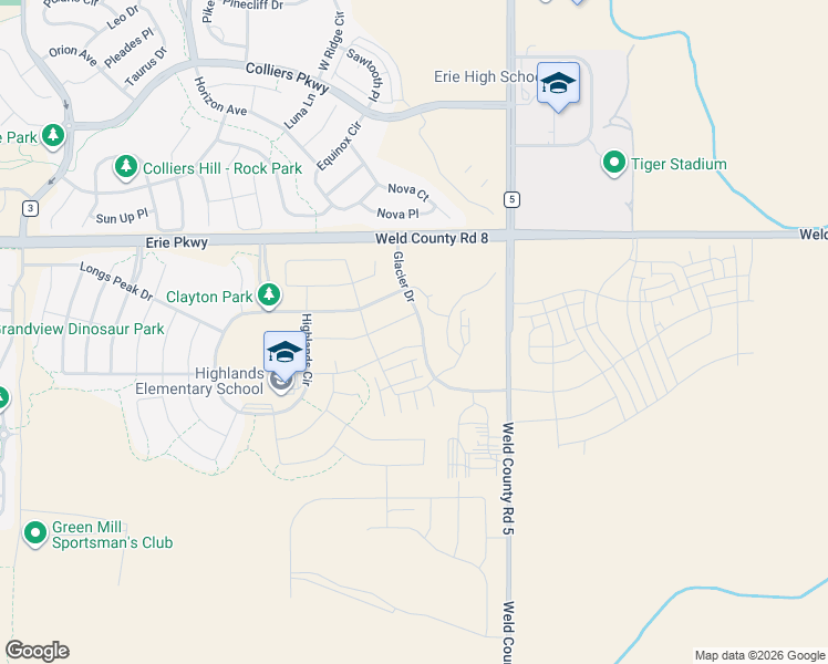map of restaurants, bars, coffee shops, grocery stores, and more near 1241 Highview Drive in Erie