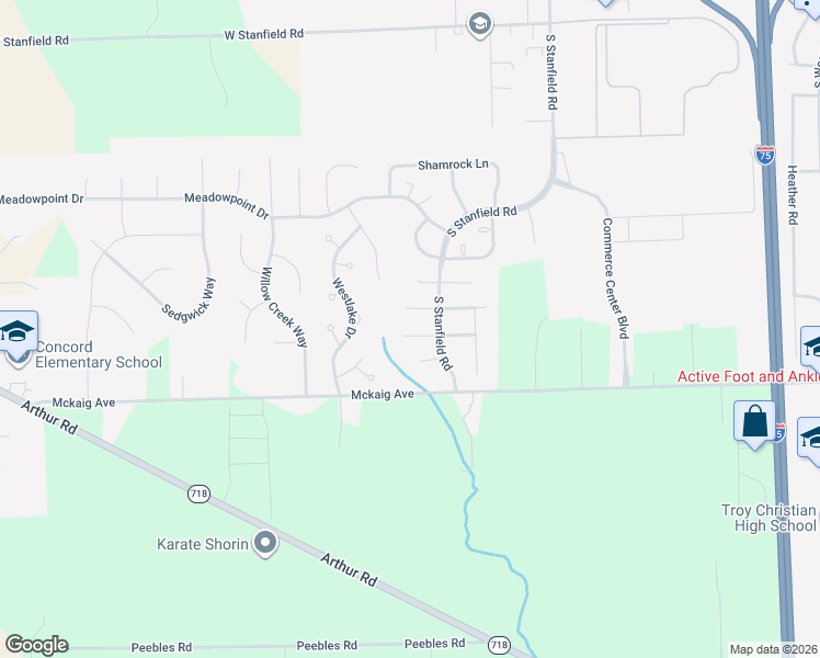 map of restaurants, bars, coffee shops, grocery stores, and more near 2361 Girard Lane East in Troy
