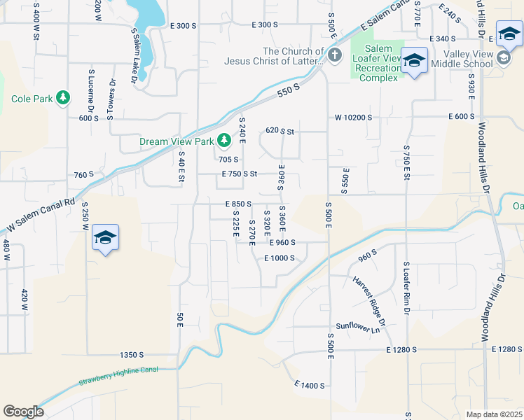 map of restaurants, bars, coffee shops, grocery stores, and more near 864 South 320 East in Salem