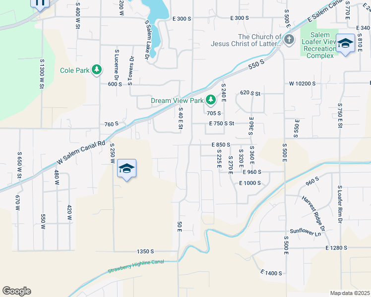 map of restaurants, bars, coffee shops, grocery stores, and more near 864 South 100 East in Salem