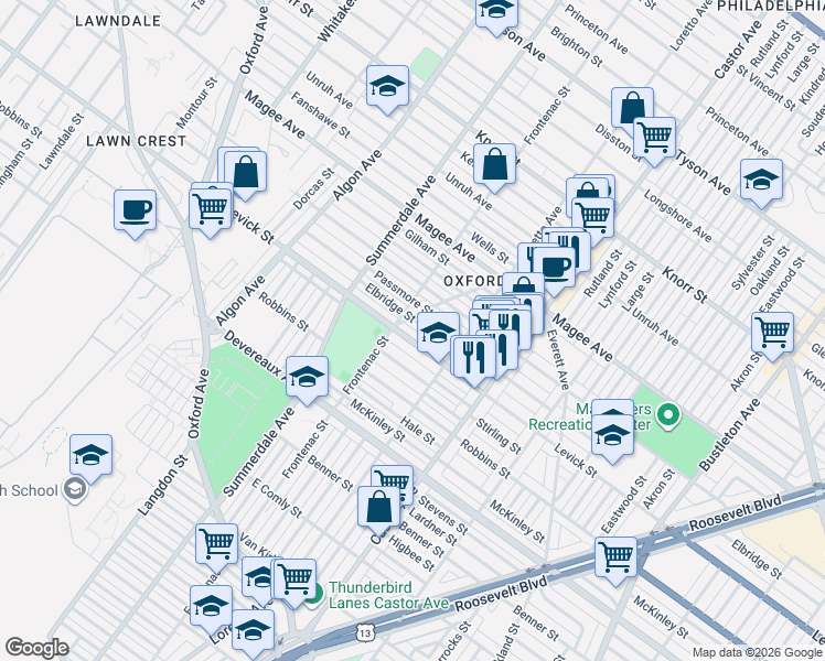 map of restaurants, bars, coffee shops, grocery stores, and more near 1236 Elbridge Street in Philadelphia