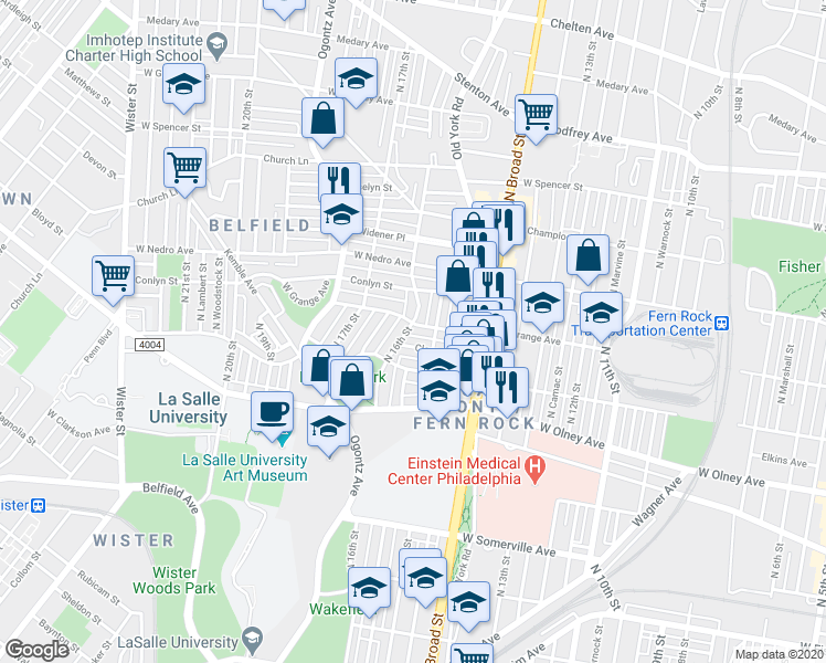 map of restaurants, bars, coffee shops, grocery stores, and more near 1523 Clearview Street in Philadelphia