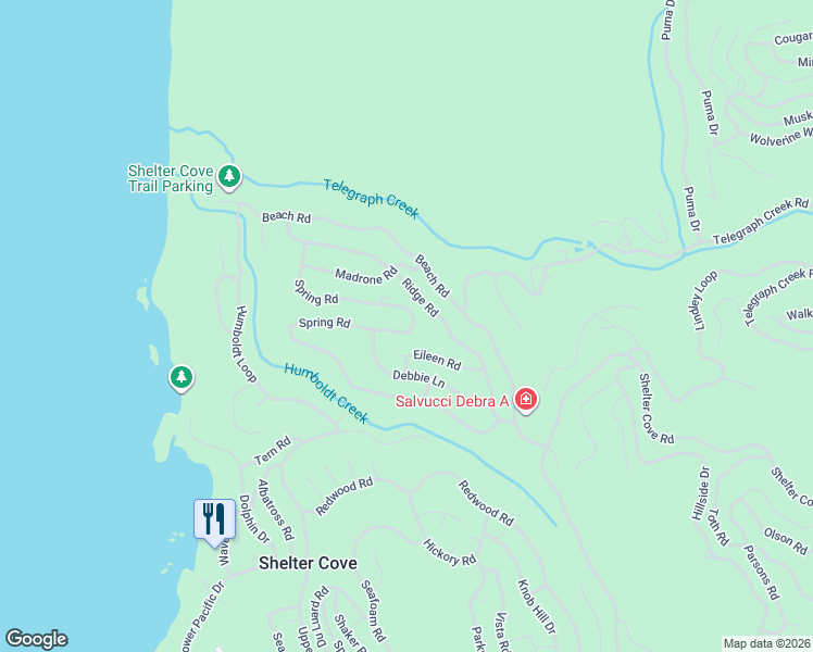 map of restaurants, bars, coffee shops, grocery stores, and more near 760 Spring Road in Whitethorn