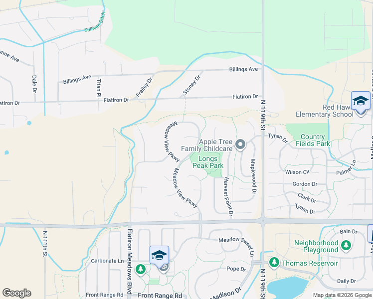 map of restaurants, bars, coffee shops, grocery stores, and more near 339 Meadow View Parkway in Erie