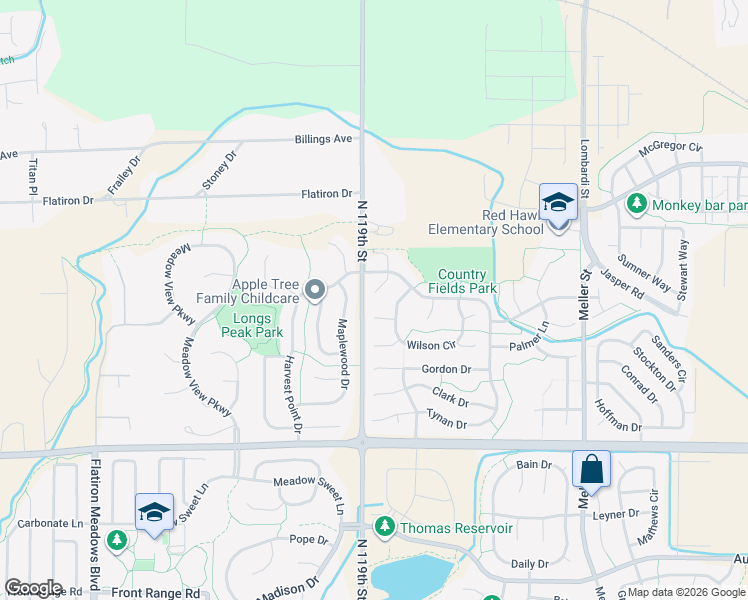 map of restaurants, bars, coffee shops, grocery stores, and more near 1947 Hamron Court in Erie