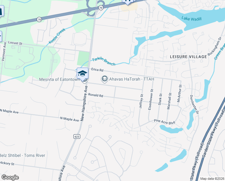 map of restaurants, bars, coffee shops, grocery stores, and more near 83 Ronald Road in Lakewood