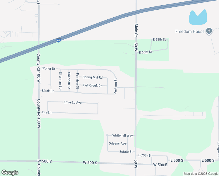map of restaurants, bars, coffee shops, grocery stores, and more near 6908 Delaware Street in Anderson