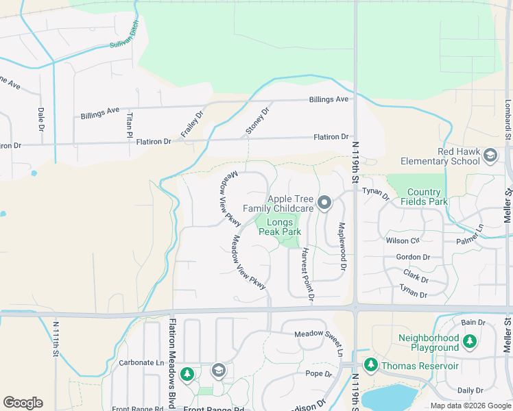 map of restaurants, bars, coffee shops, grocery stores, and more near 339 Meadow View Parkway in Erie