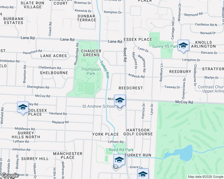 map of restaurants, bars, coffee shops, grocery stores, and more near 1910 McCoy Road in Columbus