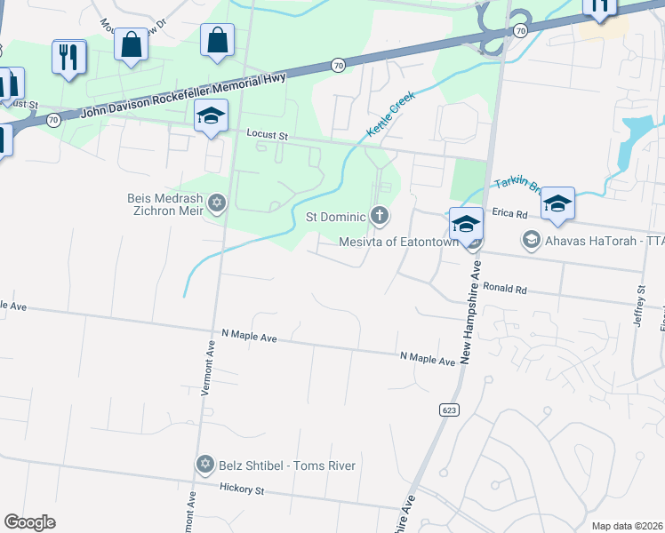 map of restaurants, bars, coffee shops, grocery stores, and more near 838 Cole Lane in Lakewood