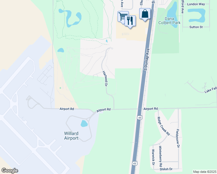 map of restaurants, bars, coffee shops, grocery stores, and more near 1002 Hartwell Drive in Savoy