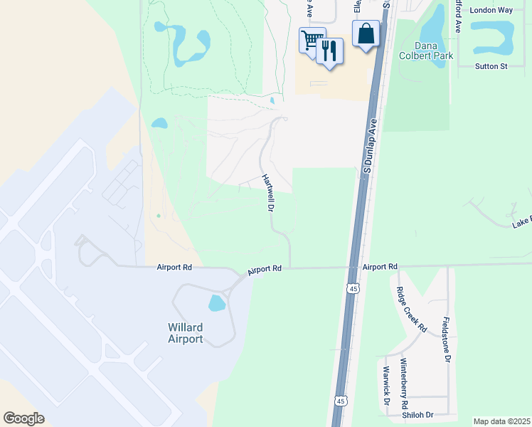 map of restaurants, bars, coffee shops, grocery stores, and more near 1002 Hartwell Drive in Savoy