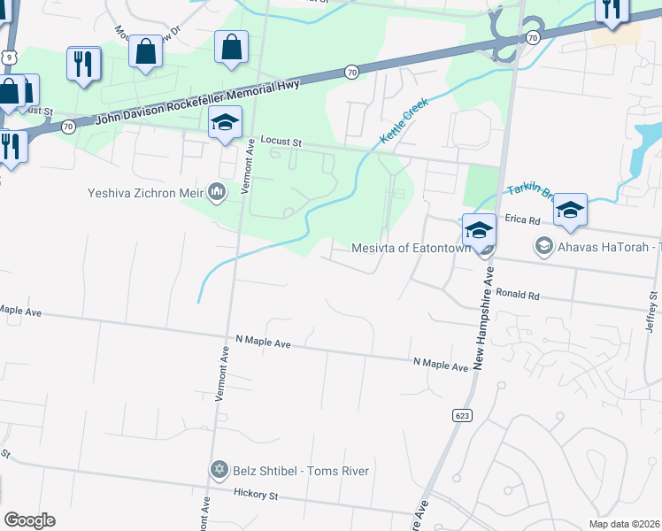 map of restaurants, bars, coffee shops, grocery stores, and more near 732 Amy Court in Lakewood