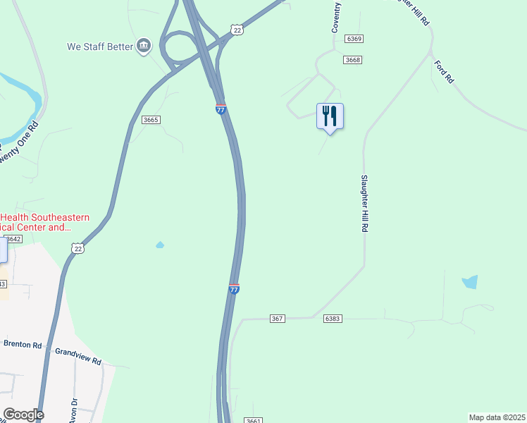 map of restaurants, bars, coffee shops, grocery stores, and more near in Claysville