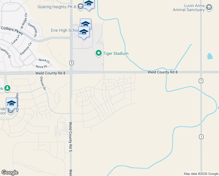 map of restaurants, bars, coffee shops, grocery stores, and more near Erie Parkway in Erie