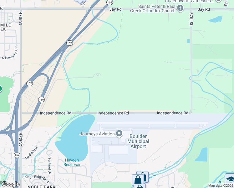 map of restaurants, bars, coffee shops, grocery stores, and more near 5273 Independence Road in Boulder