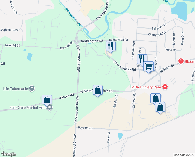 map of restaurants, bars, coffee shops, grocery stores, and more near 2023 Cherry Valley Road in Newark