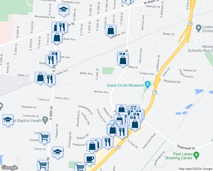 map of restaurants, bars, coffee shops, grocery stores, and more near 841 Idlewilde Avenue in Newark
