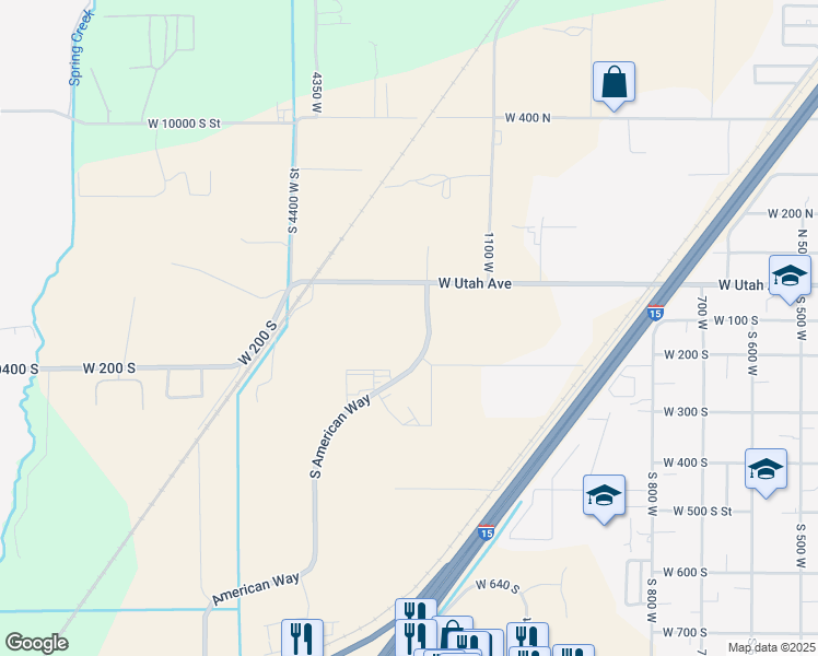 map of restaurants, bars, coffee shops, grocery stores, and more near 132 South American Way in Payson