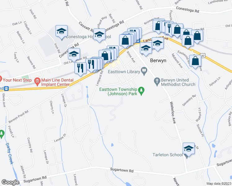 map of restaurants, bars, coffee shops, grocery stores, and more near 844 Maple Avenue in Berwyn