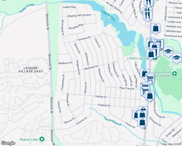 map of restaurants, bars, coffee shops, grocery stores, and more near 324 Evergreen Drive in Brick Township