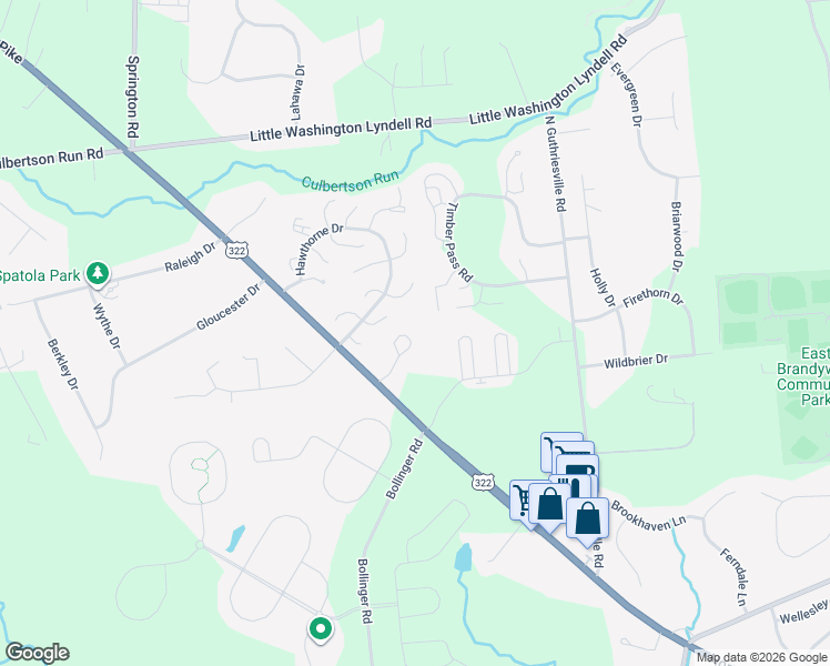 map of restaurants, bars, coffee shops, grocery stores, and more near 403 Pinebrooke Circle in Downingtown