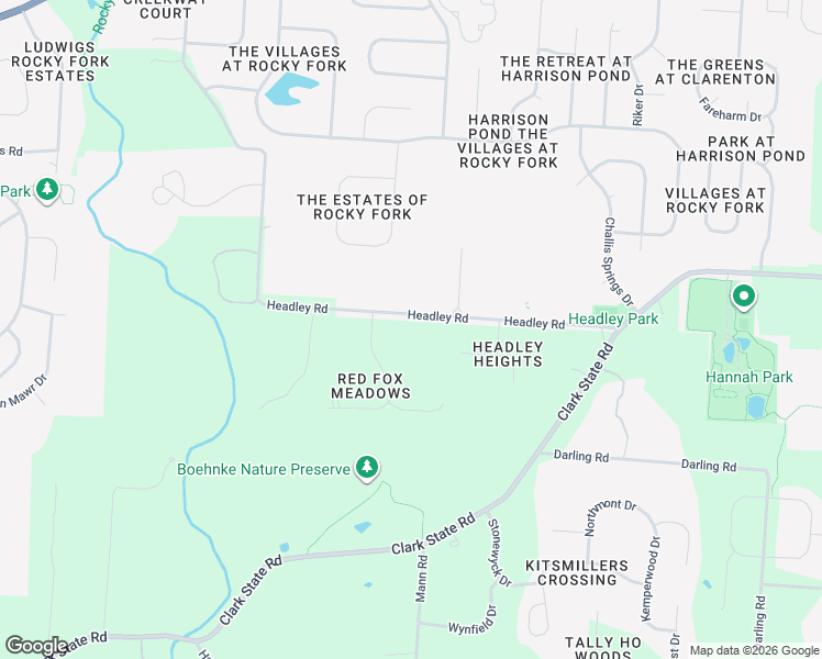map of restaurants, bars, coffee shops, grocery stores, and more near 6147 Headley Road in Columbus