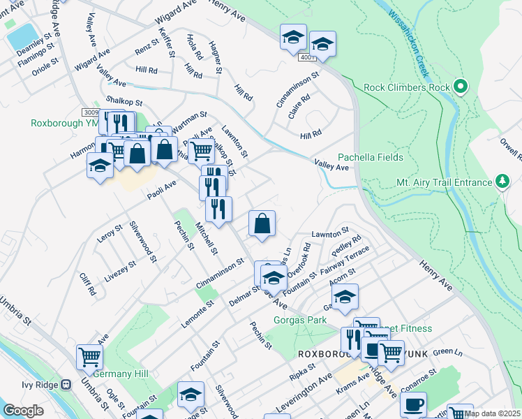 map of restaurants, bars, coffee shops, grocery stores, and more near 549 Fairthorne Avenue in Philadelphia