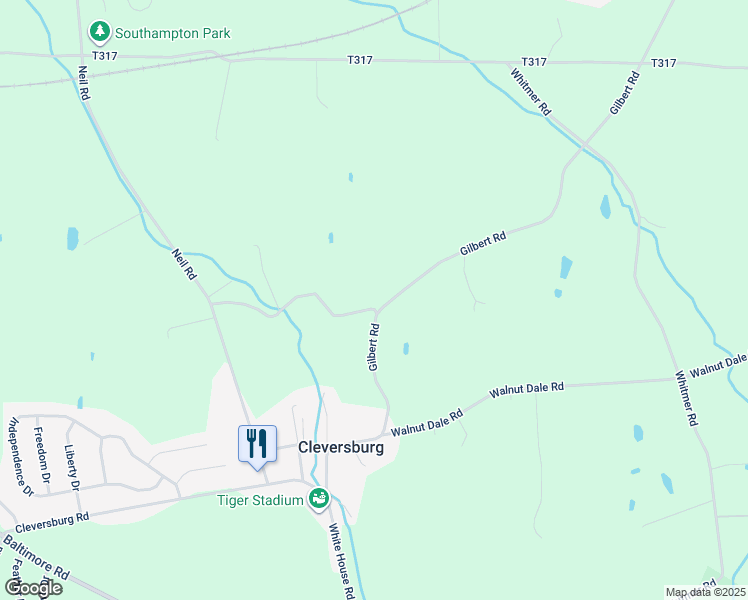 map of restaurants, bars, coffee shops, grocery stores, and more near 50 Gilbert Road in Shippensburg