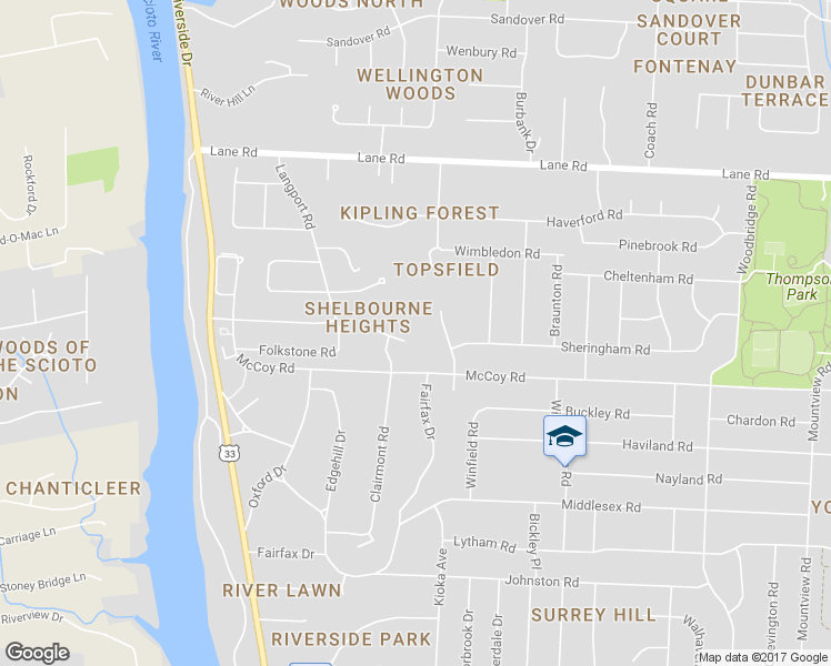 map of restaurants, bars, coffee shops, grocery stores, and more near 2580 Clairmont Court in Columbus