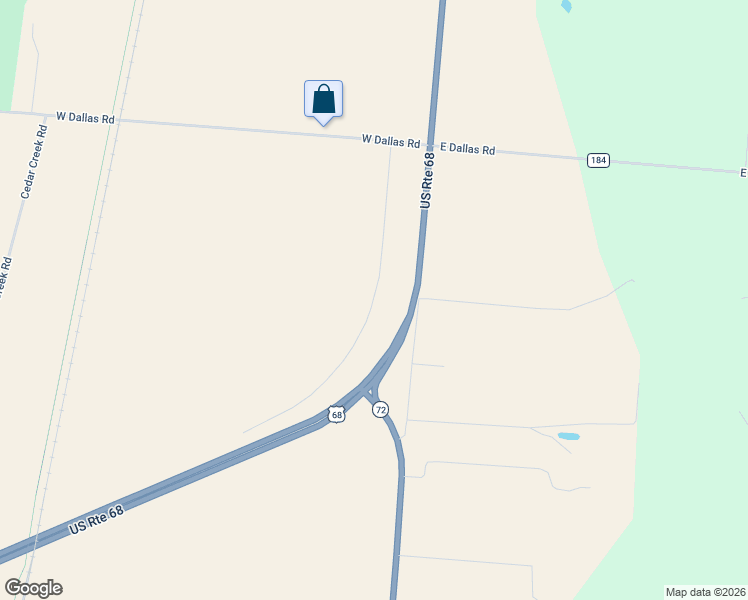 map of restaurants, bars, coffee shops, grocery stores, and more near Moores Run Road in Champaign County