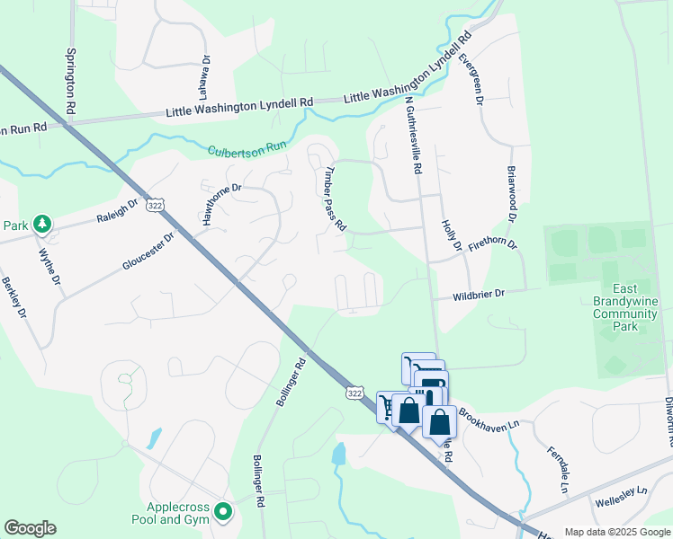 map of restaurants, bars, coffee shops, grocery stores, and more near 257 Sugar Maple Square in Chester County