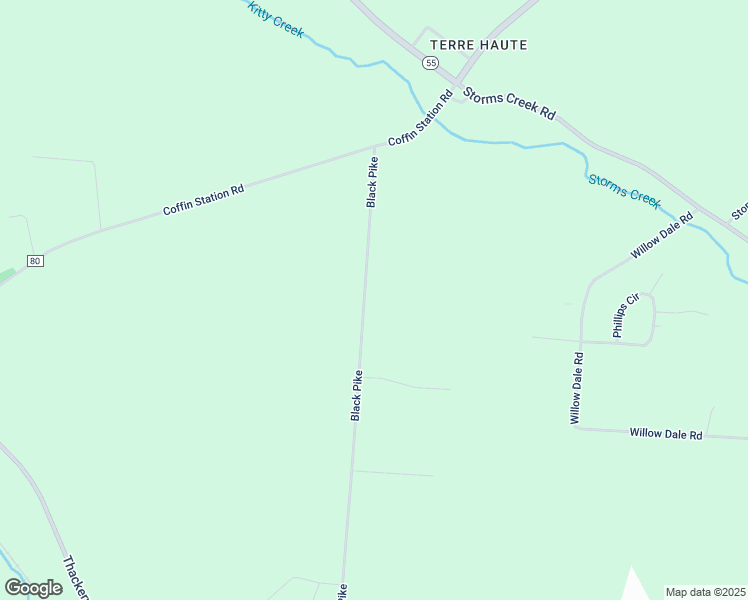map of restaurants, bars, coffee shops, grocery stores, and more near 5249 Terre Haute Road in Urbana