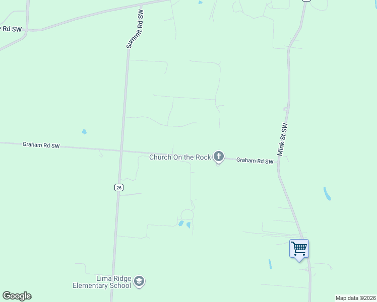 map of restaurants, bars, coffee shops, grocery stores, and more near 13518 Graham Road Southwest in Pataskala