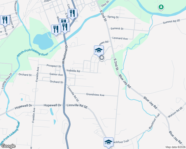 map of restaurants, bars, coffee shops, grocery stores, and more near 103 Isabelle Road in Newark