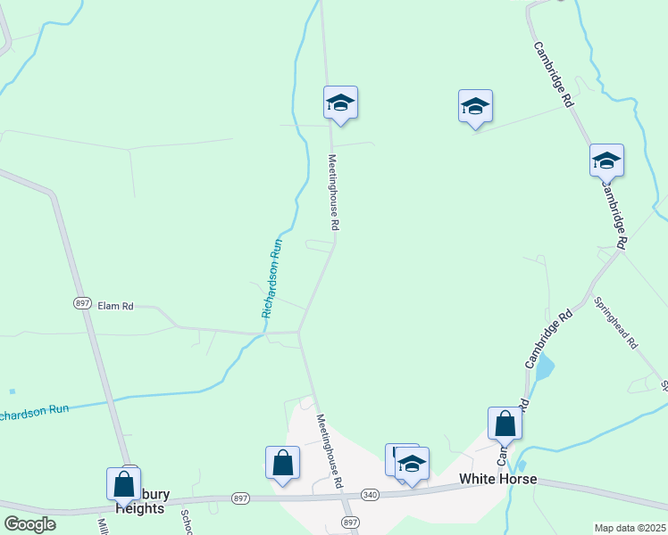 map of restaurants, bars, coffee shops, grocery stores, and more near 253 Meetinghouse Road in Gap