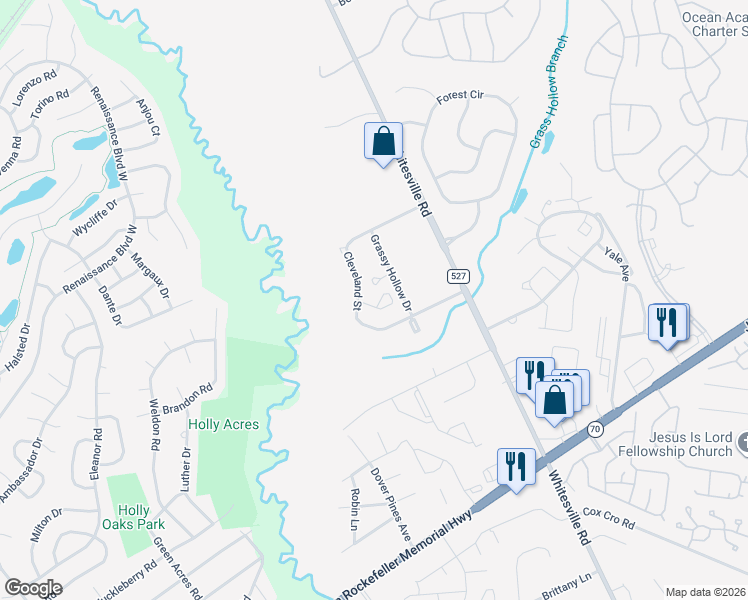 map of restaurants, bars, coffee shops, grocery stores, and more near 3507 Pepperbush Court in Toms River
