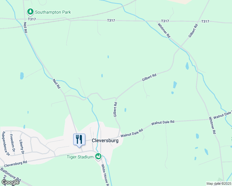 map of restaurants, bars, coffee shops, grocery stores, and more near 50 Gilbert Road in Shippensburg