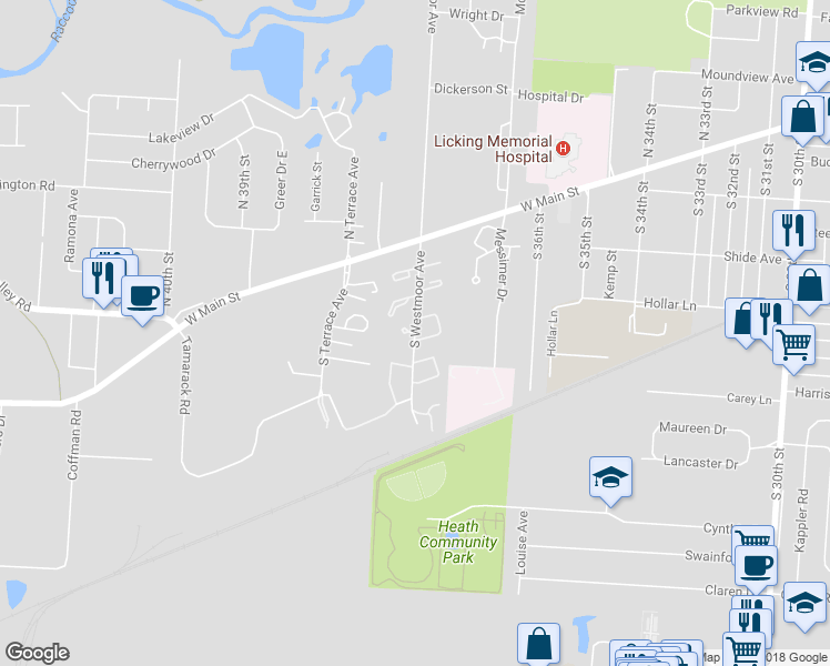 map of restaurants, bars, coffee shops, grocery stores, and more near 90 South Westmoor Avenue in Newark