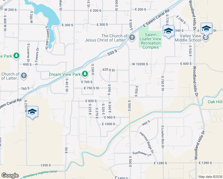 map of restaurants, bars, coffee shops, grocery stores, and more near 380 East 750 South Street in Salem