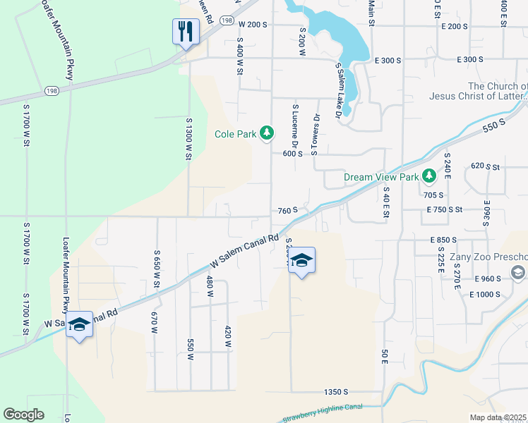 map of restaurants, bars, coffee shops, grocery stores, and more near 318 West 800 South in Salem