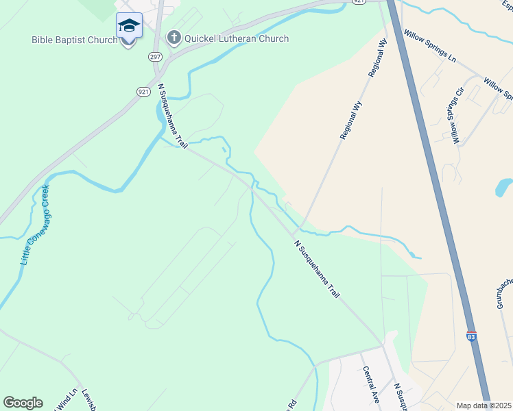 map of restaurants, bars, coffee shops, grocery stores, and more near 3830 State Route 4005 in York