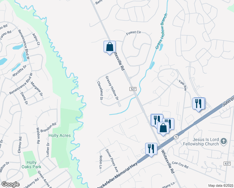 map of restaurants, bars, coffee shops, grocery stores, and more near 2005 Grassy Hollow Drive in Toms River
